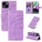 Reshias Cover Compatibile con iPhone 14 con 1 Pezzo Vetro Temperato Pellicola Protettiva, Pelle PU e Flip Custodia, Funzione Supporto e Portafoglio Caso (Viola)