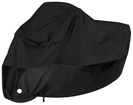 TOKIDNY Motorradabdeckung wasserdichte Plane XL Tragbar Sonnenschutz Mit Schlossloch Staubbeutel Schwarz Für Motorroller Fahrräder Scooter 200x70x110cm