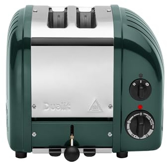 Dualit Classic - Tostapane NewGen a 2 fette, in acciaio inossidabile, realizzato a mano nel Regno Unito, sostituibile con elementi ProHeat - Scongelamento del pane, timer meccanico, tostapane classico