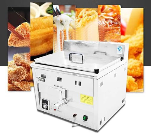 XNXYSMKJ Friteuse de croustilles de friteuse Industrielle Commerciale de 26 L avec Panier et Couvercle, friteuse électrique à température contrôlée à Affichage numérique de Bureau