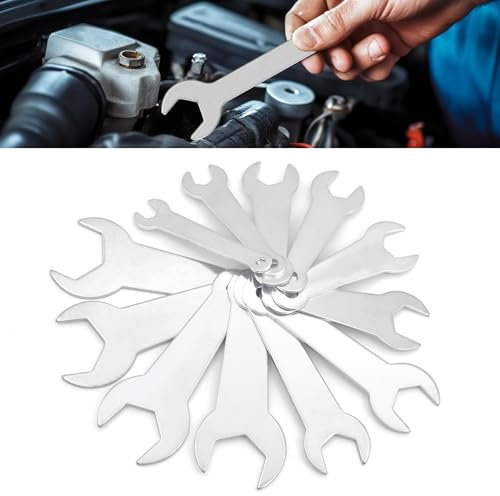 Biqing 12-teiliges dünnes Maulschlüssel-Set, 2 mm, kleiner Schraubenschlüssel-Set, Flachschlüssel-Kombination, metrisch, 6–23 mm, Mini-Schraubenschlüssel-Set für Autoreparatur, Möbelmontage