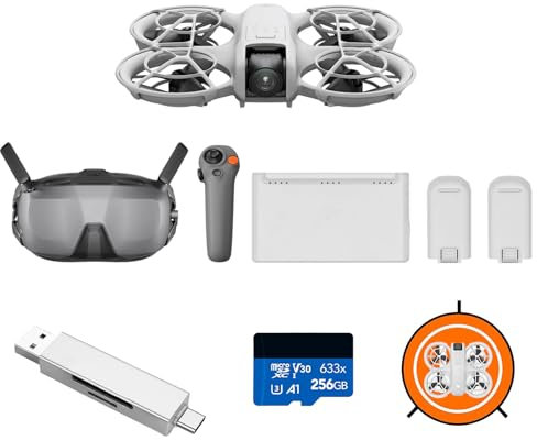 DJI Neo Fly More Combo mit Zubehör, Mini drohne mit 4K Kamera, 135g selbstfliegende Drohne, follow me funktion, Handstart, KI-Motivverfolgung, stabilisiertes Video, mit RC-N3 und 3 Akkus