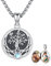 MEDWISE Collier médaillon celtique en argent sterling 925 - Arbre de vie - Pierre de lune - Pendentif photo - Médaillon amulette avec photo en pierre de lune - Bijoux pour femme - Cadeaux, 18mm