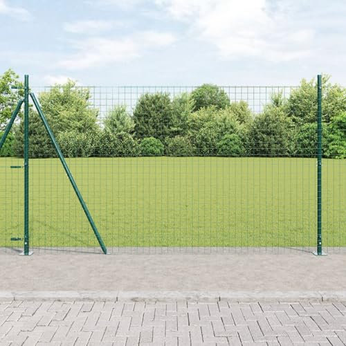 LAPOOH Fence Posts Set of 104 Green Concrete 3.2 x 3.2 x 88.5 cm,Building Materials,Posts,Fence Posts,Garden Fence Posts-3350234