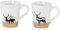 2er Set Steingut Tassen 360ml Hirsch Kaffeetasse Natur Becher Modern Alpen Design Küchengeschirr Heißgetränke Kaffeepott Weihnachten Tischgedeck