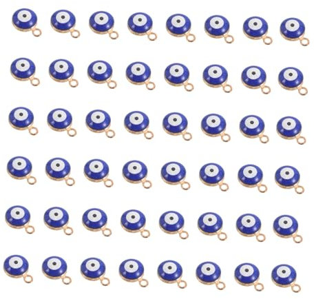 HOMSFOU 60pcs Evil Eye Charms for DIY Jewelry Making Durable Alloy Beads for Bracelets and Necklaces Unique Eye Nail Charms for Creative Crafting and Personal Style