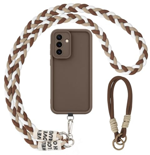 AICISINGN Handyhülle für Samsung Galaxy S25 Hülle mit Band und Armband, Handykette Schutzhülle mit Schnur Kordel zum Umhängen TPU Weiche Cover Case für Samsung S25, 04