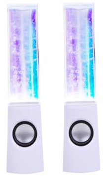 Veemoon Springbrunnenlautsprecher 2 X 3w mit Integrierten LED Leuchten und Wassereffekt Stereo Lautsprecher für Smartphone Party und Zuhause