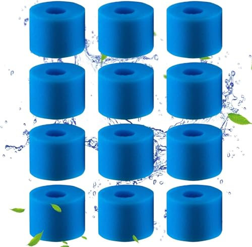 Schwimmbad-Filterschaumschwamm, 12 Stück, Filterschwamm für Whirlpool, wiederverwendbar und waschbar, Typ S1