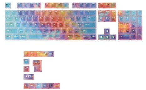 Oxtxuzdm 119 Mechanische Tastaturen mit OEM-Profil, anpassbares Tastenkappen-Set, Haltbarkeit, PC, breite Kompatibilität für Gaming und Büro, mechanische Tastaturen, Ersatz-Tastenkappen