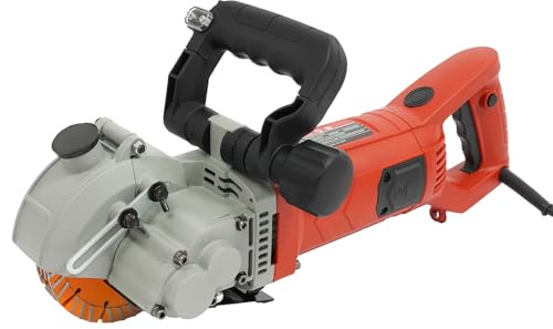 5500W Wall Chaser Machine, Adjustable 1.61in Depth & 1.65in Width, Dual Dust Removal, Pure Copper Motor, Concrete Brick Wall Groove Cutting Tool with Water Pump & Case