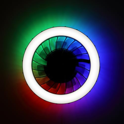 Lightbox LED Deckenleuchte mit Ventilator & Fernbedienung, 4300 Lumen, | LED Deckenleuchte mit Ventilator & Fernbedienung, 4300 Lumen, 2700-6500 Kelvin, Ø 46 cm, dimmbar, CCT, RGB Backlight,