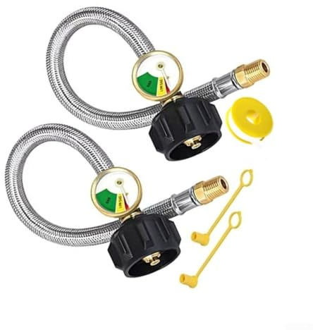 Tuyau de propane pour véhicule récréatif, construction en acier inoxydable de 38,1 cm de long, compatible avec les régulateurs de changement automatique à 2 étapes