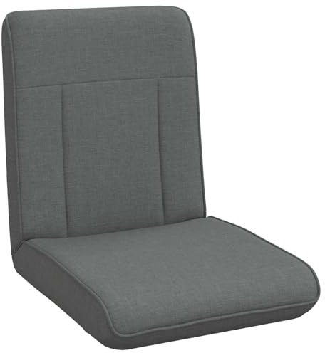 vidaXL Verstellbarer Fußsessel Dunkelgrau Stoff, Verstellbarer, moderner Bodenstuhl, rechteckig, mehrfach einstellbare Rückenlehne, ergonomisch für Wohnzimmer, Schlafzimmer