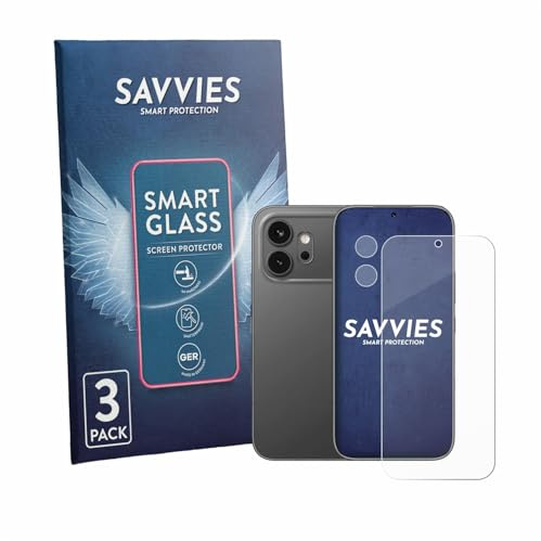 Savvies 3 Stück Panzer Schutz Glas für Honor 600 (Display+Kamera) 9H Schutzfolie HD Klar, Blasenfrei, Anti-Fingerabdruck, Stoßfest, Displayschutz