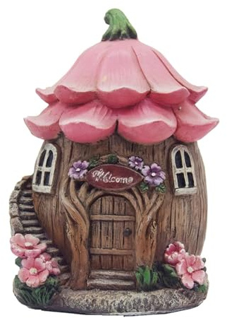 BLWOTMOR Statuetta a Forma di Casetta delle Fate, Oggetto Decorativo Fai-da-Te per Vaso di Fiori E Aiuola da Esterno.