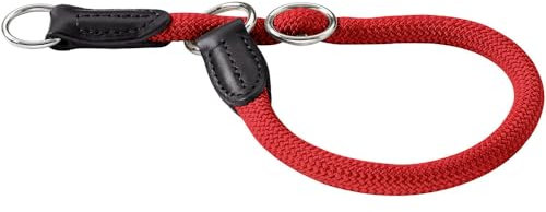 HUNTER Dressurhalsung FREESTYLE, Farbe: rot, strapazierfähiges Tau mit Polyamid-Kern, weich & robust, wetterfest & pflegeleicht, ideal für Training & Alltag, Größe: L