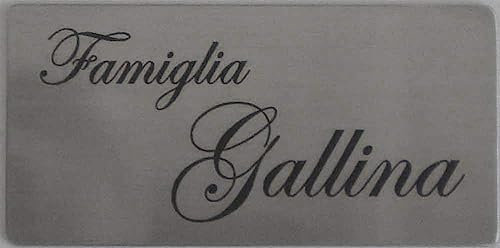 GUIZZO Creart - Targa Personalizzata con Nome, Via e/o Numero Civico Esterno, in Acciaio Inox - Targhetta Made in Italy, per Porta Ingresso Multiuso, 10x5H cm