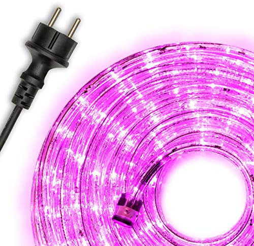 Nipach GmbH 10m 240 LED Lichterschlauch Lichtschlauch pink – Innen- und Außenbereich – energiesparende Leucht-Dekoration für Garten Fest Weihnachten Hochzeit Gesamtlänge ca. 11,50 m