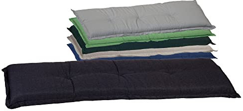 Beo Bankauflage 145 x 45 cm Waschbar Ascot | Premium-Qualität Made in EU | Atmungsaktive Gartenbank Auflage nach Öko-Tex Standard | UV-beständige Sitzauflage Bank | Auflage Bank in Anthrazit