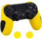 Pandaren® silikon dickere gälfte skin hülle Schutzhülle für PS4 controller (gelb) x 1 + thumb grips aufsätze x 2