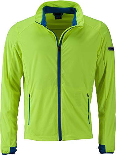 James & Nicholson Herren Jacke Men's Sports Softshell Jacket, Gelb (Bright-Yellow/Bright-Blue Bright-Yellow/Bright-Blue), 3XL