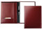 DELMON VARONE - Personalisierbare Schreibmappe DIN A4 aus Cambridge Top Grain Leder rot, Organizer Konferenzmappe mit Notizblock, Stiftschlaufe & Einsteckfächer, Echtleder Business Organisationsmappe