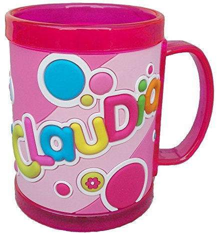 TAZZA IN PLASTICA con Nome A Rilievo - Claudia - JC037
