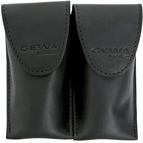 GEWA 720015 Mundstücktasche Crazy Horse Trompete schwarz für 2 Mundstücke zweifach Trompete schwarz