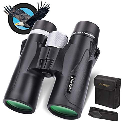 USCAMEL 10x42 Jumelles pour Adultes Compact HD Professional Le Noir Jumelles, antibuée et étanche Idéal pour Voyage Observation des Oiseaux, étoiles, Chasse Les Concerts