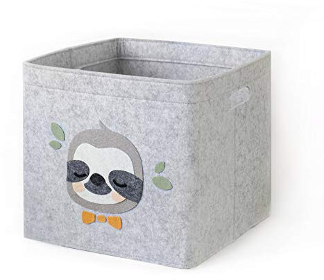 Lucky Sign - Aufbewahrungsbox Kinder faltbar Spielzeugkiste aus Filz Aufbewahrungskorb Wickeltisch für Kinderzimmer, 33x33x30cm - Faultierchen