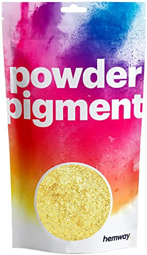 Hemway 50g / 1.75oz Metallic Sparkle 24K Gold Dye Pigment Powder | Luxury Premium Dye for Epoxy, Resin, Jewellery, Table Tops & Resin Floors | Colour Enhancement | Vegan & Toxin-Free