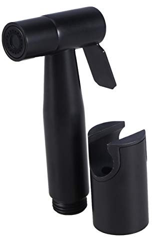 DOITOOL Douchette WC douchette Douchette spray wc toilettes bidet pulvérisateur de bidet de poche en acier inoxydable pulvérisateur de avec support pour salle de bains (noir mat)