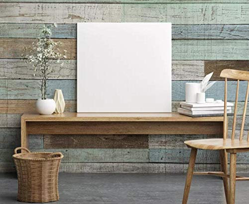 Tapete 3D Wandbild Einfaches Elegantes Blau Gestreiftes Holzklotzbeschaffenheitsmaterial Fototapete 3D Effekt Vliestapete Wohnzimmer Wanddeko