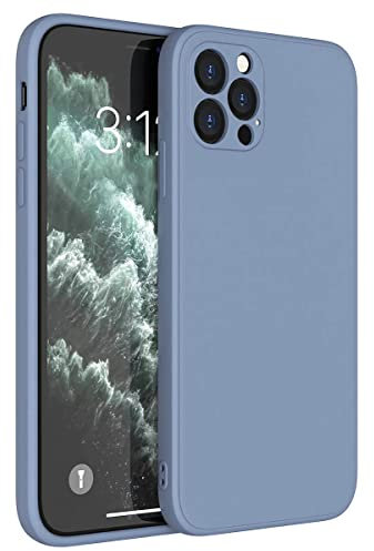 Mixroom - Cover Custodia Case per iPhone 12 Pro Max Protezione Copre Fotocamera in Silicone TPU Opaco con Bordi Piatti Colore Blu Acciaio
