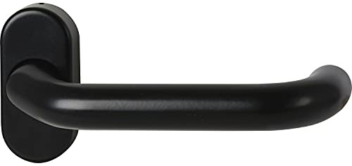 FSB Rahmentürdrücker 97 0625 Hochhaltefeder ovale Rosette Aluminium tiefschwarz