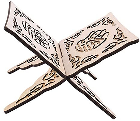 PRETYZOOM Koran Halter Holz Buchstütze Leseständer Vintage Weiß 29x21x18cm Muslimische Islamische Ramadan Dekorationen Eid Mubarak Gebet Buch Standhalter