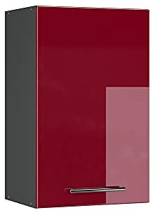 Vicco Hängeschrank Fame-Line, hängender Küchenschrank, Bordeaux Hochglanz/Anthrazit, 45 cm