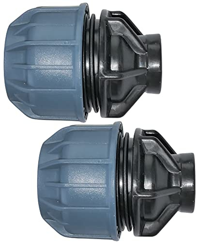 AERZETIX - Lot de 2 - Manchon Adaptateur Fileté - Réducteur de Compression Droit - Raccord Filetage Femelle 1/2 - pour Tuyau Ø32mm - en Polypropylène - Connecteur Réparateur