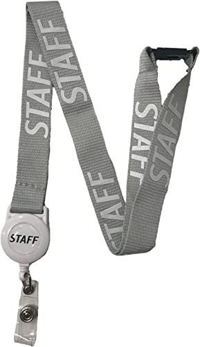 20 mm buntes Staff bedrucktes Abzeichen-Umhängeband mit Sicherheitsverschluss (grau, 1 Schlüsselband)