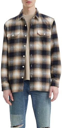 Levi's Men's Jackson Worker Shirt, Warwick Plaid EGRET,