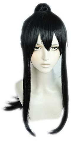 MAOMA Anime Cosplay Perücke，Kaiju No. 8 Mina Ashiro Perücke，Black Long Perücke，Mit Kostenloser Perückenkappe，für Party Alltag Halloween Perücke Cosplay