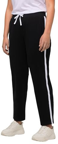 Ulla Popken Damen Jogginghose Hose, Schwarz, D/EU 50-52