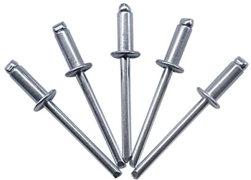 (100 Stück) Blindnieten 5,0 x 12 mm Offener Domkopf Popnieten DIN 7337 Stahlniete und Stahldorn (100, 5,0 x 12 mm)