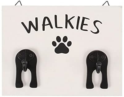 Something Different WH_60931 Plaque | Walkies Dog Lead Wall Hook | 1 Piece | Black & White | 20 cm x 20 cm x 15 cm, Multicolor
