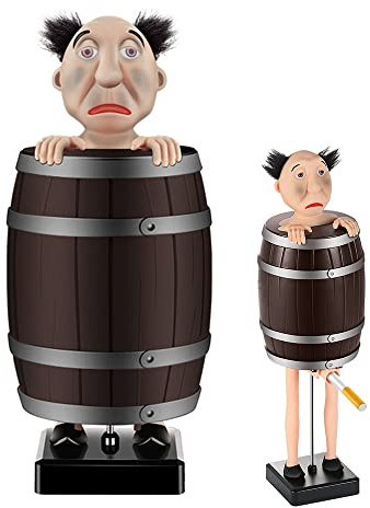 Gobesty Distributeur De Cigarette Tonneau, Porte-Cigarettes Homme, Drôle dÉtui à Cigarettes, Père Noël Dans Le Tonneau En Bois Boîte à Cigarettes Figurines Statue Étui à Cigarettes