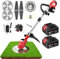 Coupe Bordure sans Fil avec Batterie,Debroussailleuse Electrique sans Fil(2 Batteries 21 V 3.0AH,3 en 1,Ttélescopique, Rotation à 90 °) avec 3 Types de Lames pour la Coupe de Gazon et de Buiss