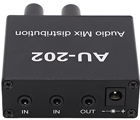 2 in 2 Out Mini Audio Mixer Line Mixer Soundboard Musikkonsole Power Stereo mit Netzteil