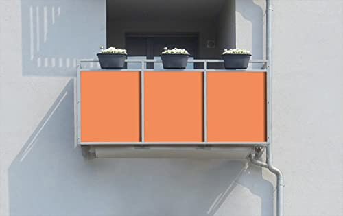 Wallario Balkonverkleidung, Sichtschutz, Windschutz, Meterware nach Maß mit vormontierten Ösen - Motiv Pastellorange (Grundpreis: 29,95Eur/m)