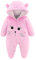 JiAmy Salopette per Neonato Romper Invernale in Flanella Playsuit con Piedini Felpa con Cappuccio Cartoon,Rosa 6-9 Mesi
